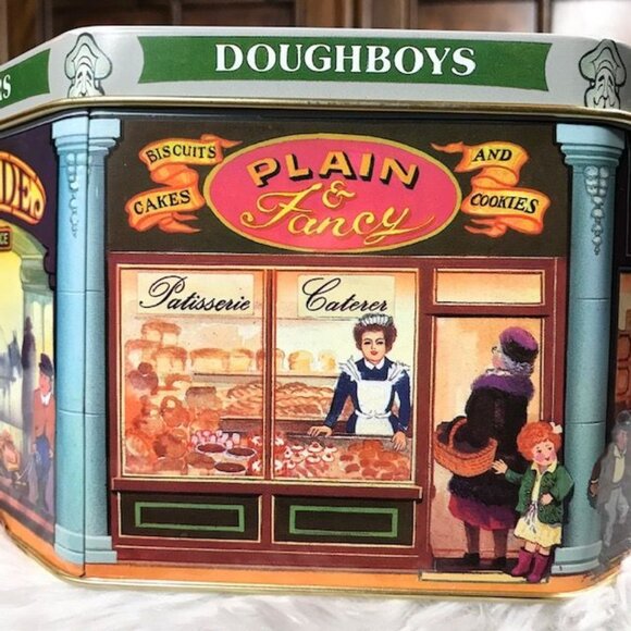 NWOT Vintage Silver Crane Co Old English Arcade (Made in England) Octagonal Tin - Picture 7 of 16